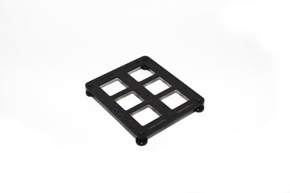 6-slot ABS MOLLE panel equipped with magnetic mounting feet for attaching to metal surfaces.