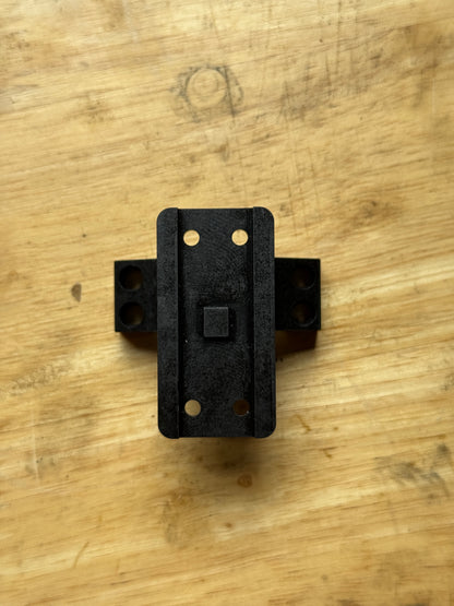 Vortex 30mm piggyback mount with Aimpoint Micro optic on workbench during installation test.